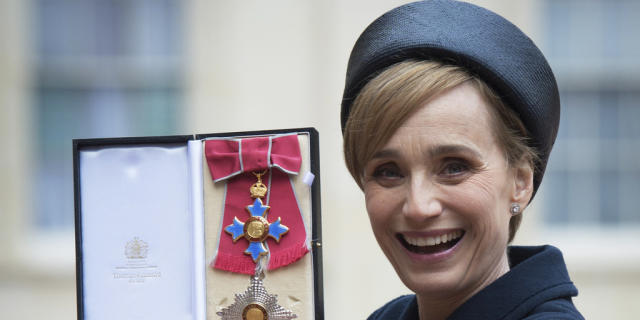 Erfreut: Schaupielerin Kristin Scott Thomas in London