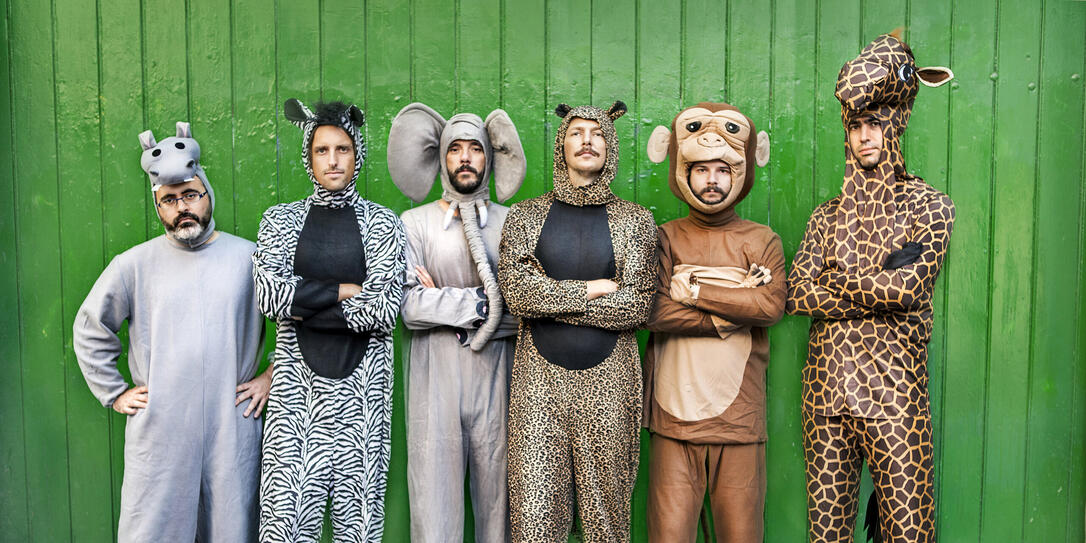 Group of people with animal costumes Group of people with animal costumes