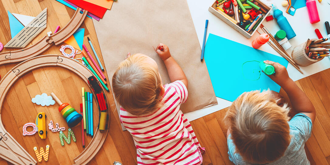 Kids draw and make crafts. Background for preschool and kindergarten or art classes. Kids draw and make crafts. Background for preschool and kindergarten or art classes.