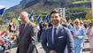 Feierlichkeiten zum Jubiläum bei der alten Rheinbrücke Vaduz–Sevelen