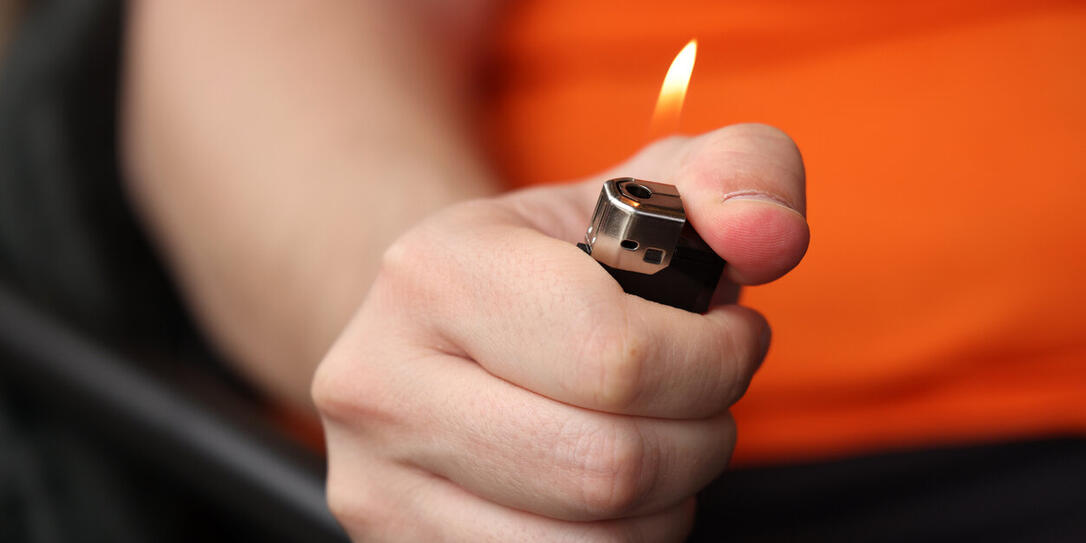 Man holding lighter