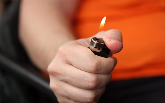 Man holding lighter