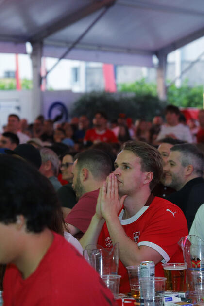 WM-Meile Rathausplatz Vaduz Spiel Schweiz-Katar