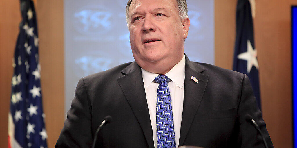 Mike Pompeo, Außenminister der USA, spricht bei einer Pressekonferenz im Außenministerium. Foto: Pablo Martinez Monsivais/AP Pool/dpa