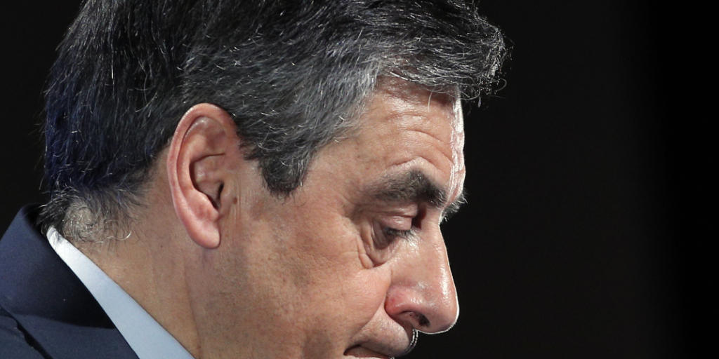 Immer einsamer: der tief gefallene konservative Hoffnungsträger für die französische Präsidentschaft François Fillon während seiner Rede in Aubervilliers.