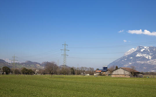 Hochspannungsleitung in Balzers