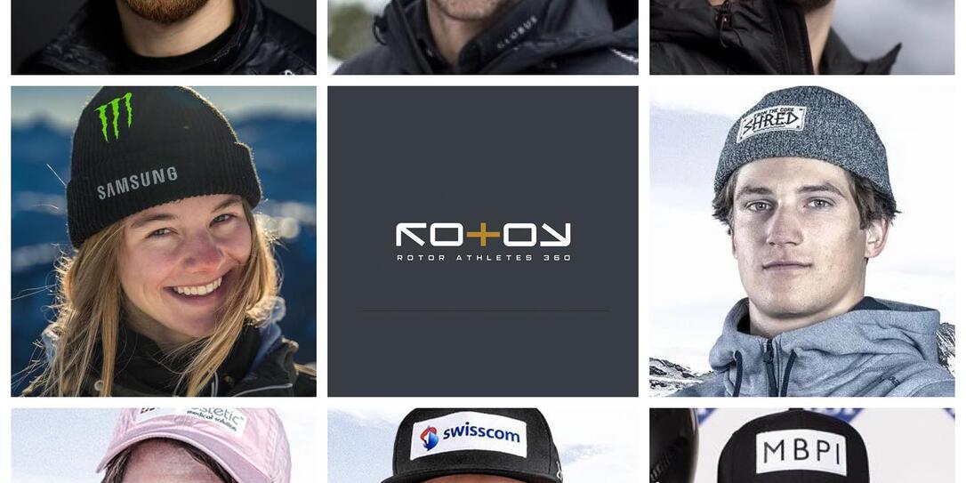 Die acht Athleten des Rotor-Teams: Alex Fiva, Joos Berry, Romain Detraz, Colin Willi, Marco Pfiffner, Gian Casanova, Lara Casanova und Giulia Tanno (im Uhrzeigersinn). Die acht Athleten des Rotor-Teams: Alex Fiva, Joos Berry, Romain Detraz, Colin Willi, Marco Pfiffner, Gian Casanova, Lara Casanova und Giulia Tanno (im Uhrzeigersinn).