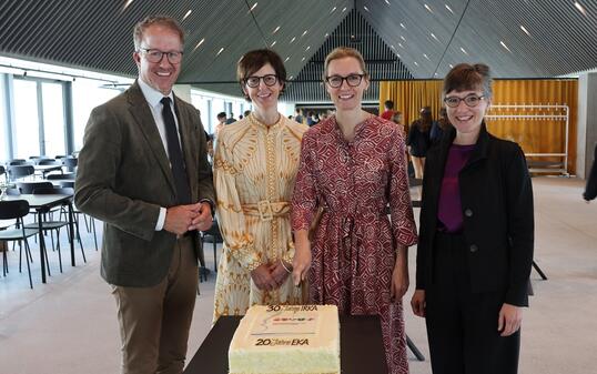 (v.l) Landesrat Christian Gantner (Vorarlberg), Regierungsrätin Susanne Hartmann (St. Gallen), Regierungschefin-Stellvertreterin Sabine Monauni (Liechtenstein) und Regierungsrätin Carmelia Maissen (Graubünden)