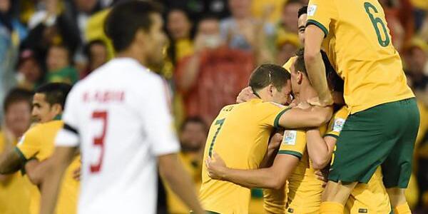 Die Australier jubeln &uuml;ber den Finaleinzug beim Asien-Cup.