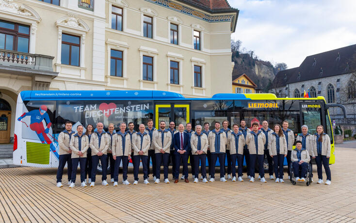 Die FL-Delegation f&uuml;r Olympia und die Paralympics in Mailand und Cortina.