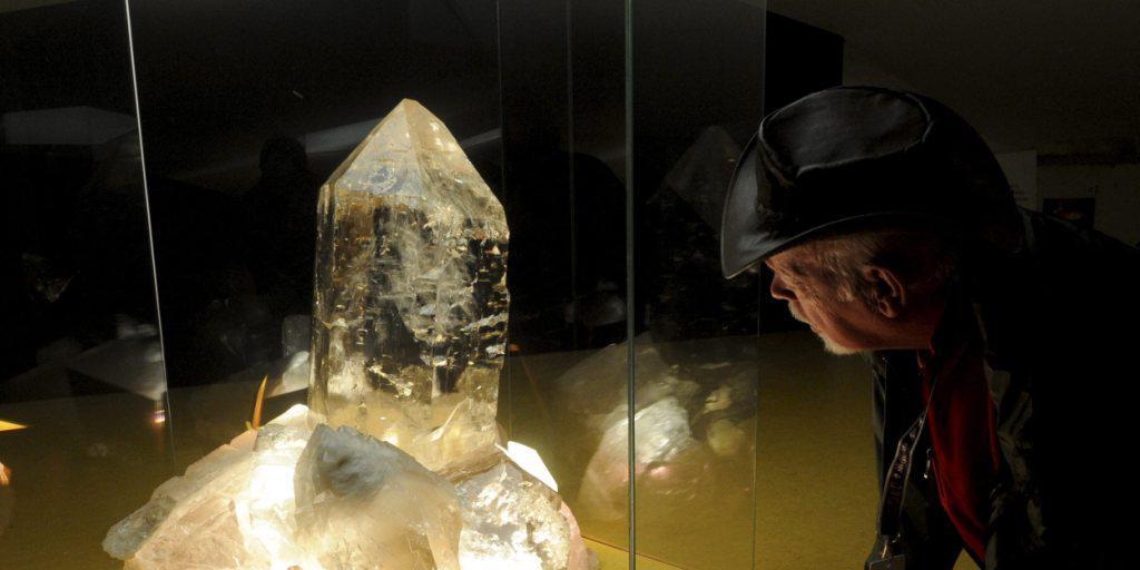 Die 2008 am Planggenstock im Kanton Uri gefunden Riesenkristalle sind ab Donnerstag im Museum Sasso San Gottardo ausgestellt. Ein Teil des Millionen-Funds war dort bereits 2012 zu sehen (Archivbild)