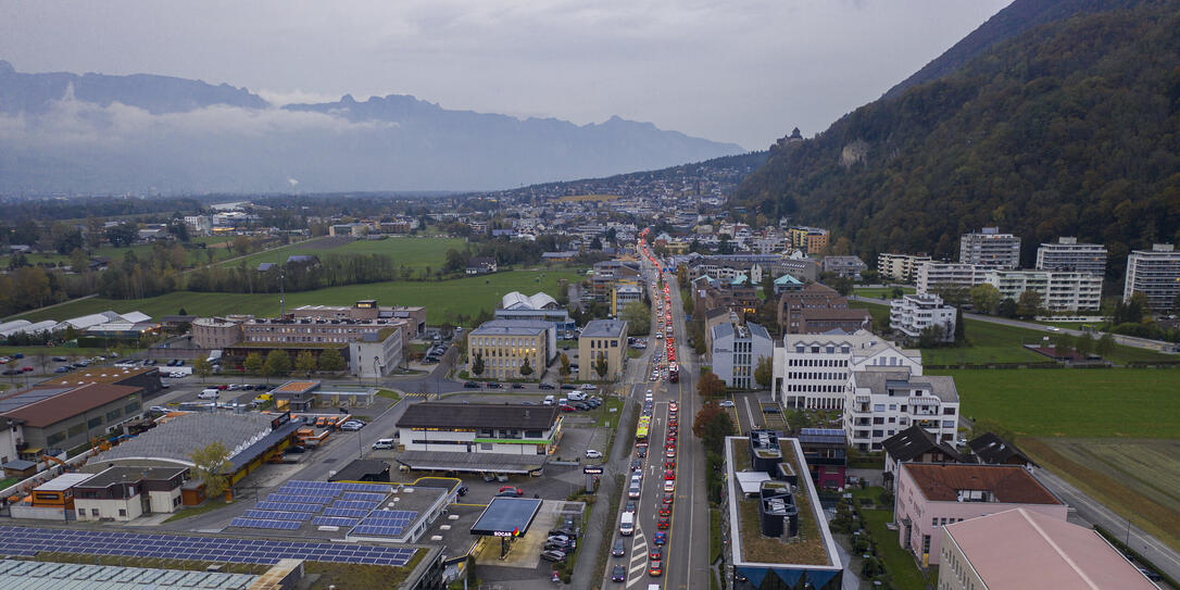 Stau in Vaduz