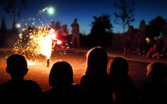 Kids Watching Fireworks: Fourth of July