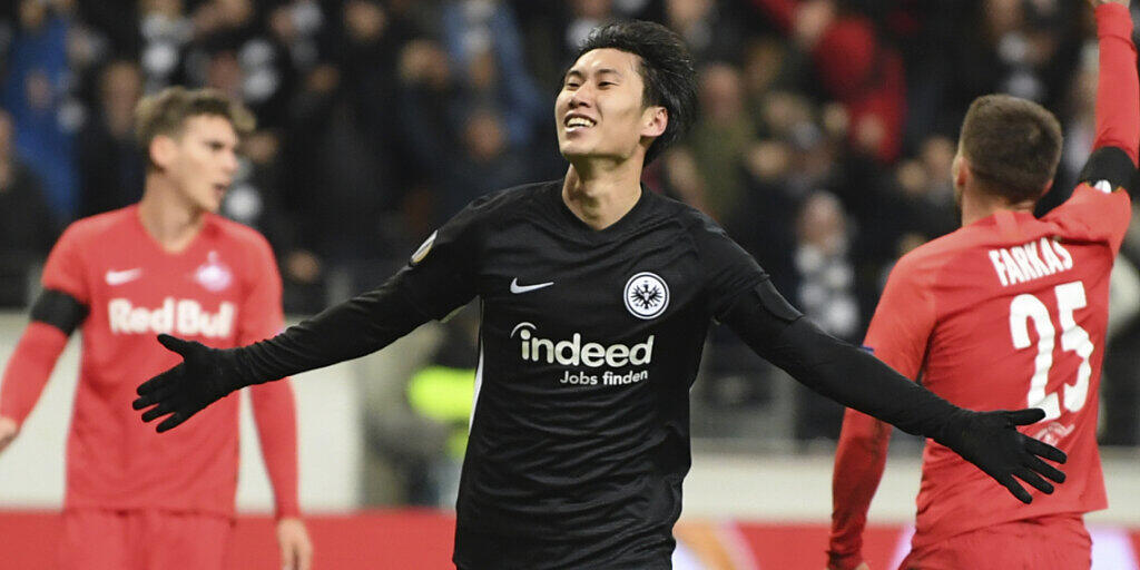 Daichi Kamada war mit drei Toren der Mann des Spiels beim 4:1 von Eintracht Frankfurt gegen Salzburg