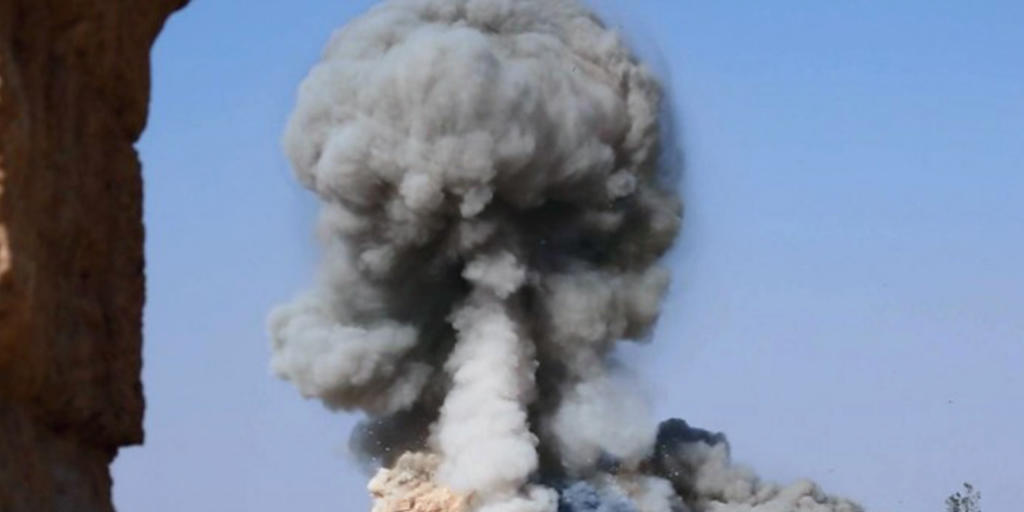 Die Detonation des des Baalshamin-Tempels. Das Bild wurde vom Islamischen Staat veröffentlicht. (Archiv)