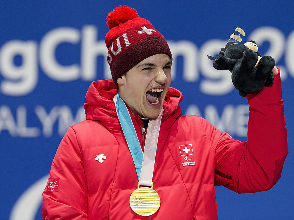Théo Gmür holte nach Gold in der Abfahrt auch den Paralympics-Titel im Super-G