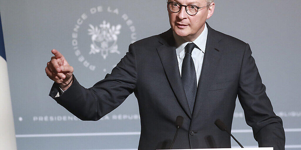 Bruno Le Maire, Finanzminister von Frankreich, bei einer Pressekonferenz. Foto: Ludovic Marin/POOL AFP/AP/dpa Bruno Le Maire, Finanzminister von Frankreich, bei einer Pressekonferenz. Foto: Ludovic Marin/POOL AFP/AP/dpa