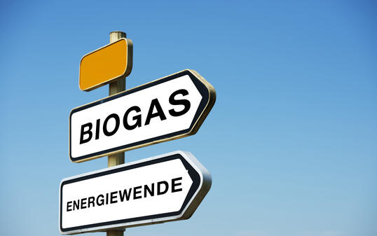 Road sign, Energiewende, Biogas