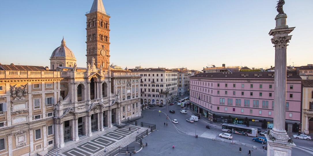 Santa Maria Maggiore Piazza in Rome, Italy.