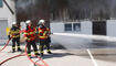 Schluss&uuml;bung beim Kurs f&uuml;r neue Feuerwehrleute beim "Restaurant L&ouml;wen&raquo; in Gamprin-Bendern.