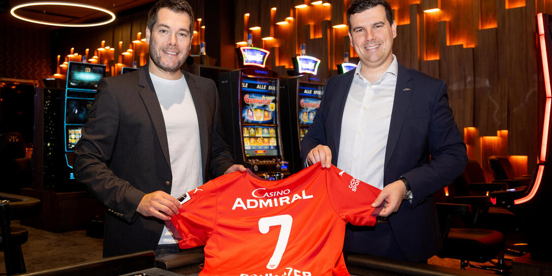 Patrick Burgmeier (geschäftsführender Präsident – FC Vaduz), Richard Verti (Geschäftsführer – Casino Admiral AG) (v.l.).