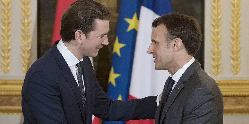 Sebastian Kurz (l.) und Emmanuel Macron am Freitag im Elysée-Palast in Paris.