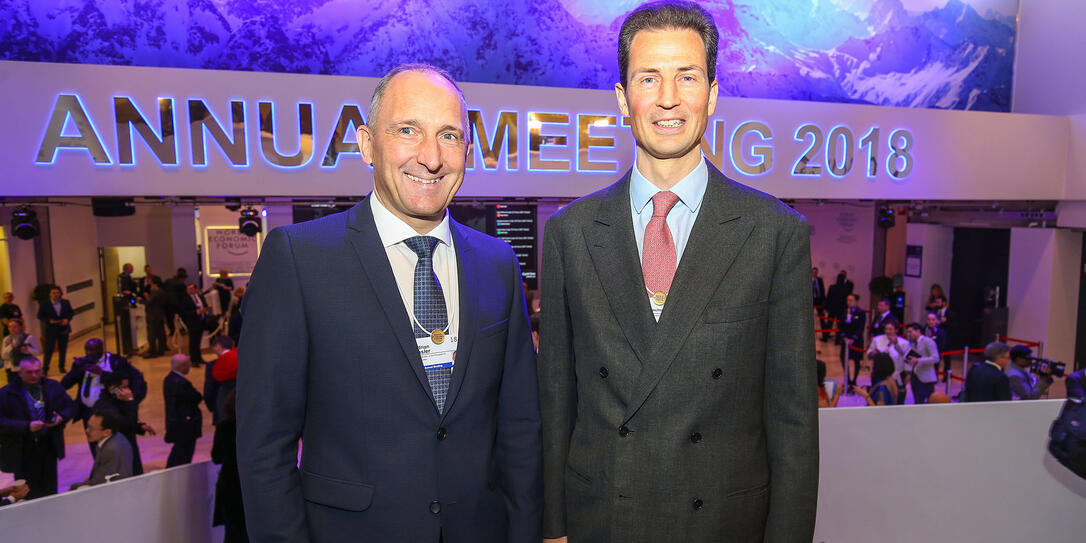 Davos WEF 2018 Weltwirtschaftsforum Liechtenstein Regierung Adrian Hasler Davos WEF 2018 Weltwirtschaftsforum Liechtenstein Regierung Adrian Hasler