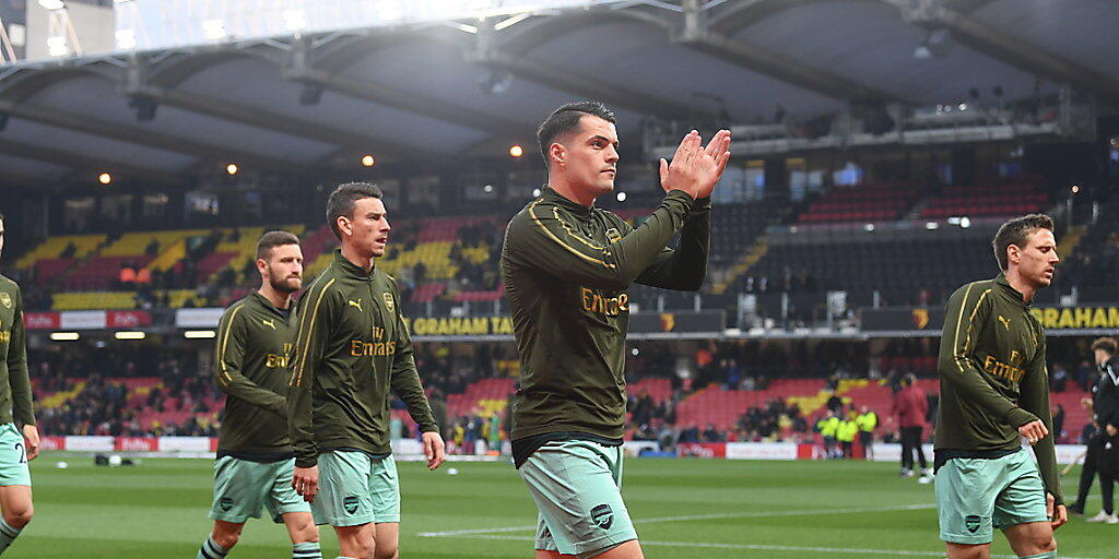 Granit Xhaka (im Vordergrund) gab nach gut zweiwöchiger Pause wegen einer Leistenverletzung sein Comeback bei Arsenal