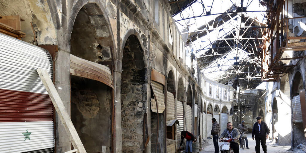 Zerstörte Einkaufspassage in Homs, Syrien (Archiv)
