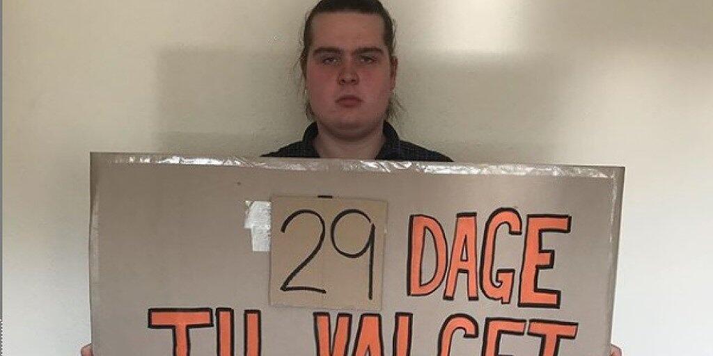 Klimapolitik extrem: Der junge Däne Mikkel Brix will bis zur dänischen Parlamentswahl am 5. Juni nichts mehr Essen. Klimapolitik extrem: Der junge Däne Mikkel Brix will bis zur dänischen Parlamentswahl am 5. Juni nichts mehr Essen.