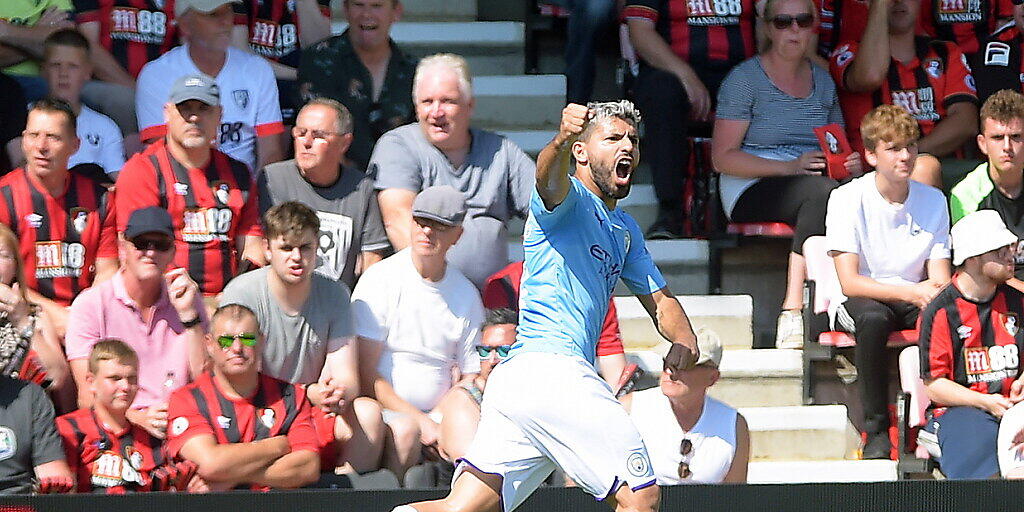 Sergio Agüero trifft beim Sieg von Manchester City gegen Bournemouth doppelt