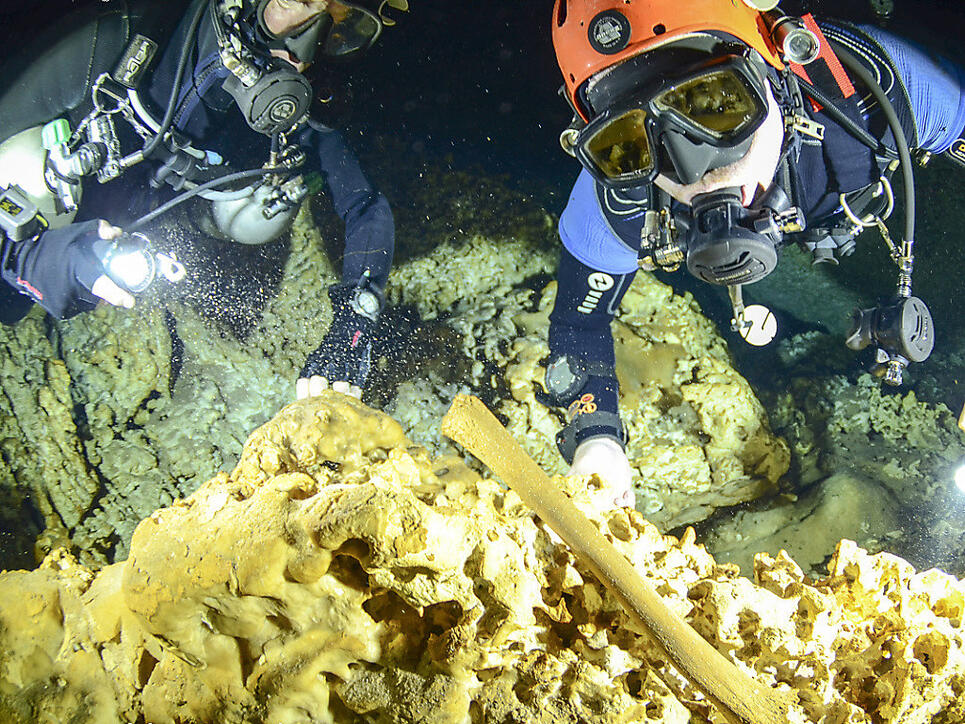 Artefakte und Überreste von Ur-Tieren: Im Unterwasserhöhlensystem von Sac Actun fanden Forscher zahlreiche archäologische Schätze. (Archivbild)