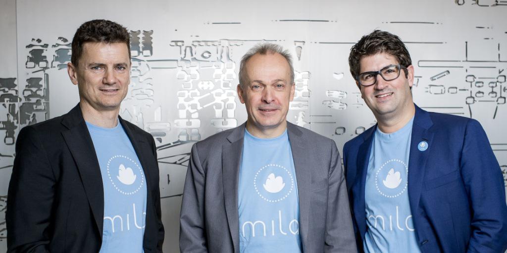 Die Köpfe hinter der gemeinsamen Nachbarschaftshilfeplattform von Swisscom und der künftigen Swisscom-Tochter Mila (von links): Der Leiter des Swisscom-Privatkundengeschäfts Marc Werner, Swisscom-Chef Urs Schaeppi und Mila-Gründer Manuel Grenacher. Die Köpfe hinter der gemeinsamen Nachbarschaftshilfeplattform von Swisscom und der künftigen Swisscom-Tochter Mila (von links): Der Leiter des Swisscom-Privatkundengeschäfts Marc Werner, Swisscom-Chef Urs Schaeppi und Mila-Gründer Manuel Grenacher.