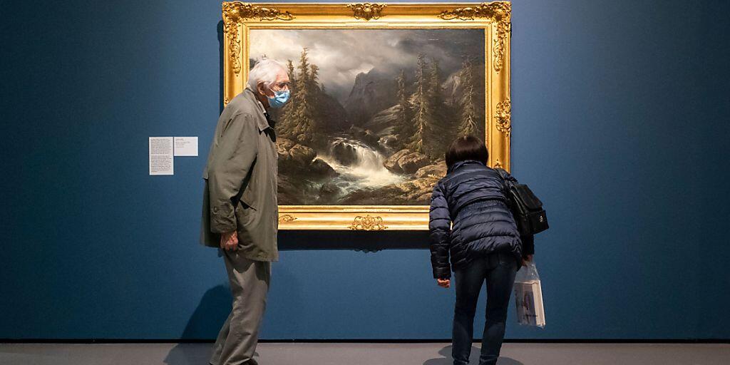 "Die Aare an der Handeck" von Francois Diday ist in der Ausstellung "Im Herzen wild. Die Romantik in der Schweiz" im Kunsthaus in Zürich zu sehen. Es ist ein Beispiel dafür, dass Künstler der Romantik ihre Motive in der wilden und bedrohlichen Bergwelt der Schweiz suchten.