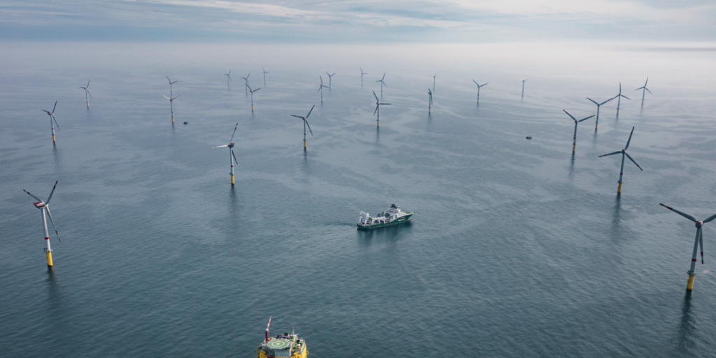 Mit 80 Windkraftanlagen kann der Nordsee-Windpark Global Tech I rund eine halbe Million Haushalte mit Strom versorgen.