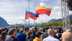 Feierlichkeiten zum Jubiläum bei der alten Rheinbrücke Vaduz–Sevelen