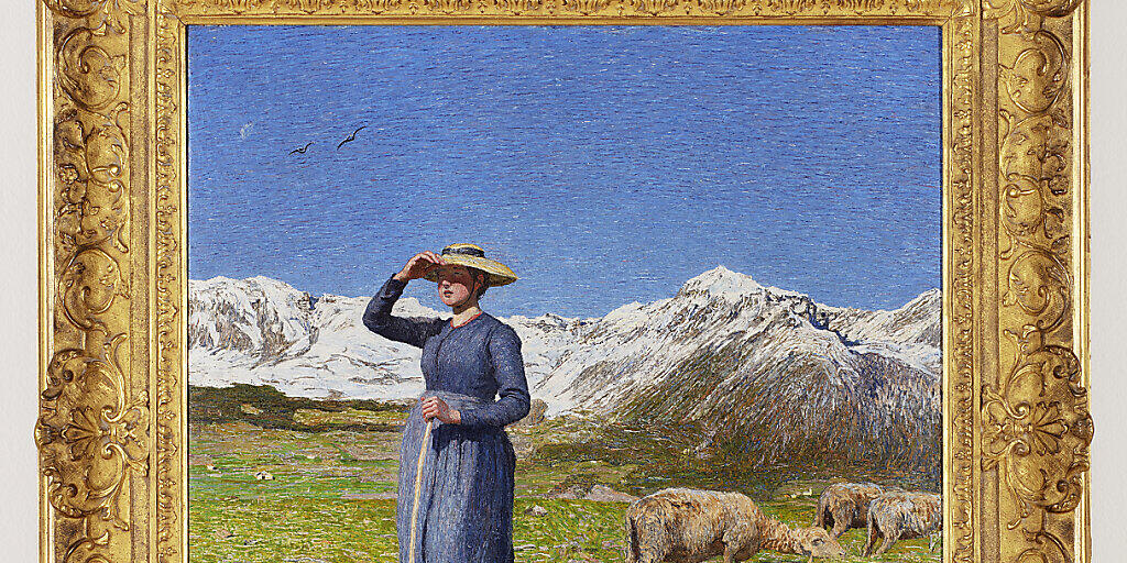 Das Licht der Alpen kommt in Giovanni Segantinis Werk "Mezzogiorno sulle alpi"  besonders gut zur Geltung.