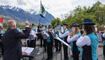 Feierlichkeiten zum Jubiläum bei der alten Rheinbrücke Vaduz–Sevelen