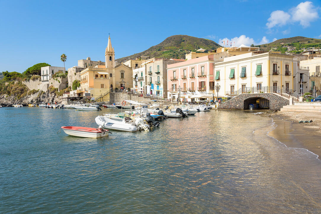 Lipari town on Aeolian Islands