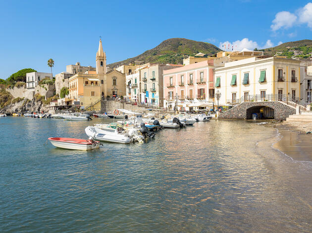 Lipari town on Aeolian Islands Lipari town on Aeolian Islands