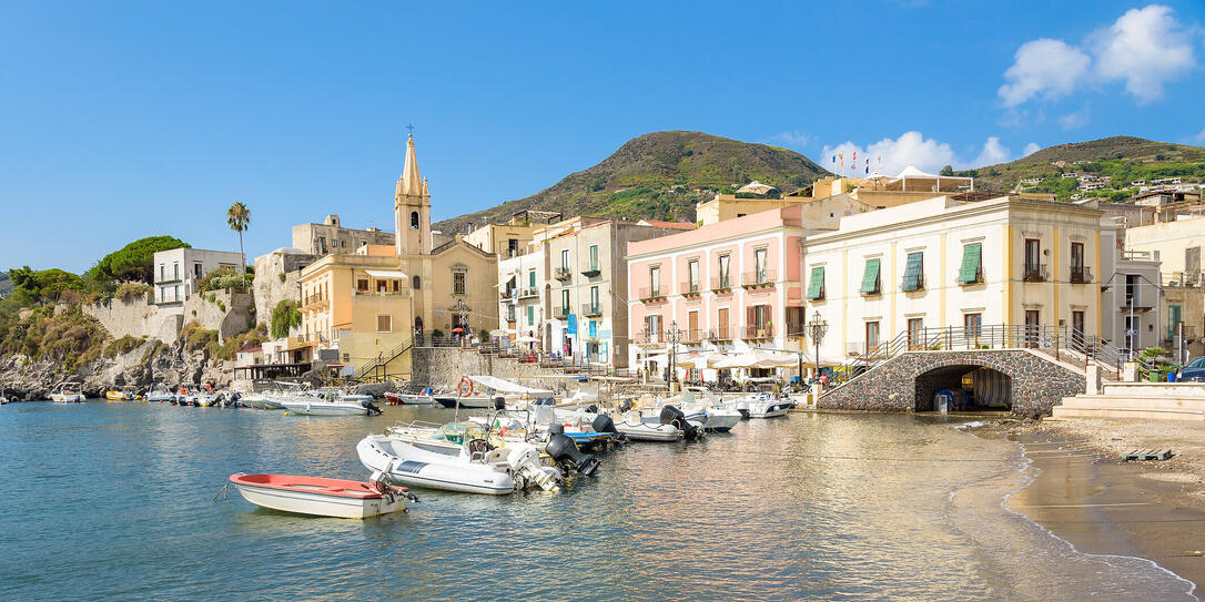 Lipari town on Aeolian Islands