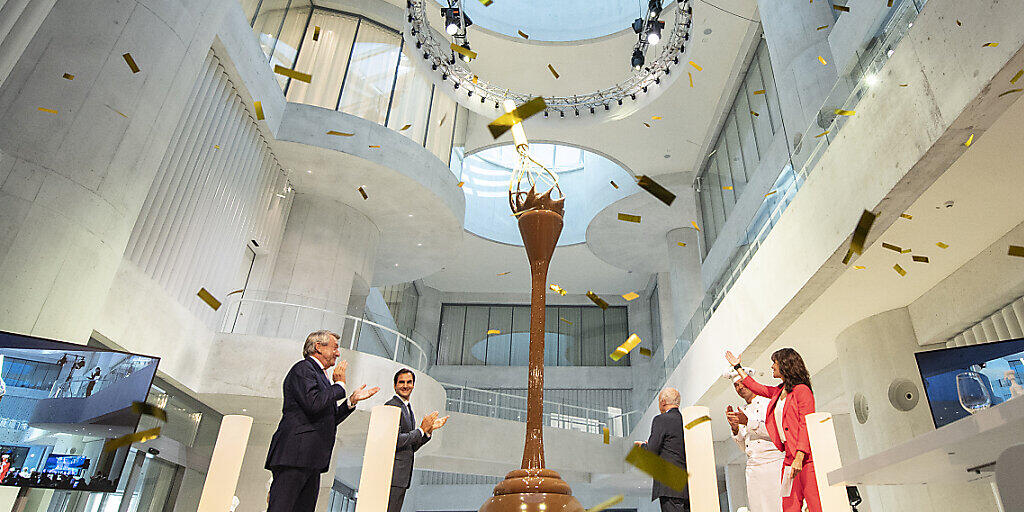 Sogar Roger Federer war dabei: der Schokoladenbrunnen im neuen Museum von Lindt & Sprüngli. Sogar Roger Federer war dabei: der Schokoladenbrunnen im neuen Museum von Lindt & Sprüngli.