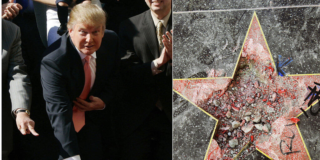 Die Sternplakette in Hollywood von Donald Trump, die der aktuelle US-Präsident im Jahr 2007 erhalten hatte, ist am Mittwoch erneut zerstört worden.