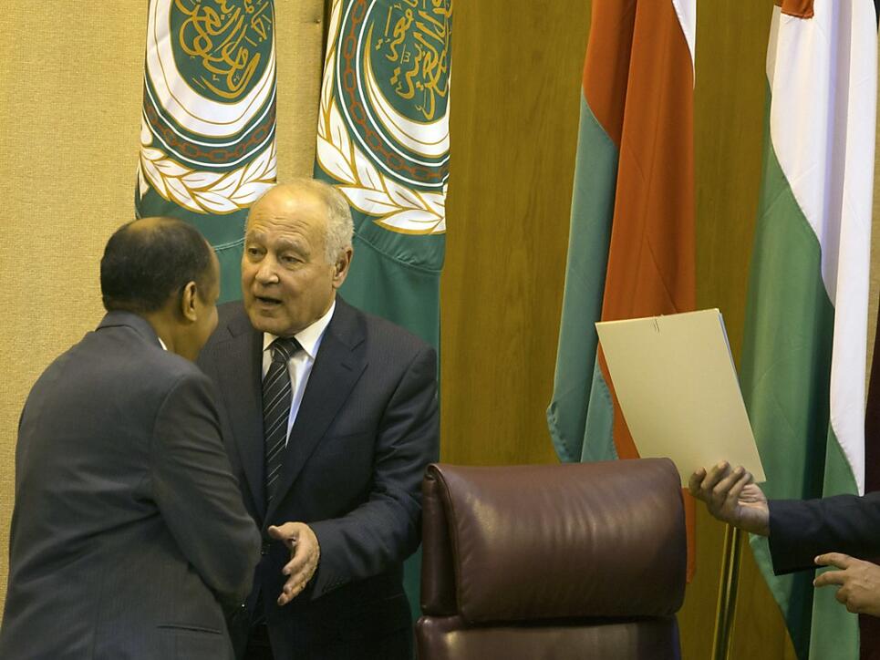 Der Generalsekretär der Arabischen Liga, Ahmed Abul Gheit, beim Treffen des Staatenbündnisses in Kairo.