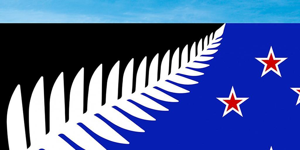 So soll ihre neue Flagge aussehen, findet eine knappe Mehrheit der Neuseeländerinnen und Neuseeländer.