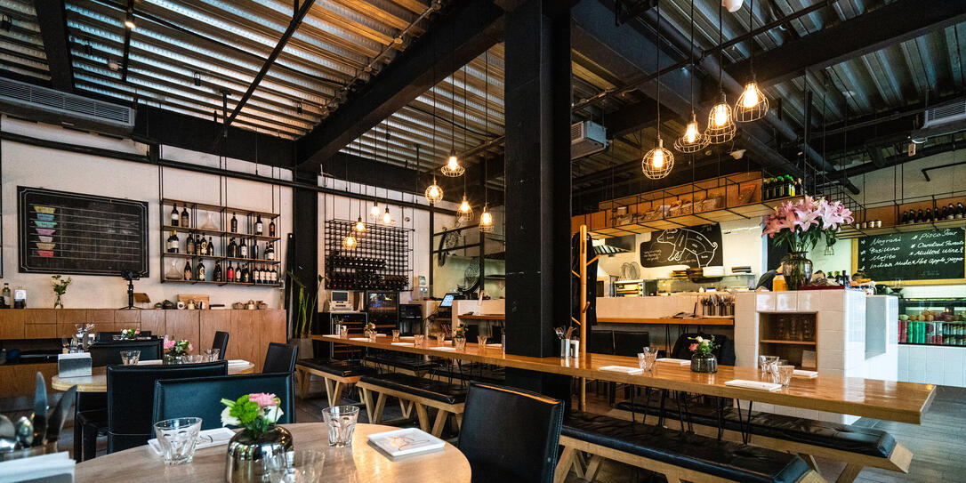 Interior of modern restaurant in Shanghai