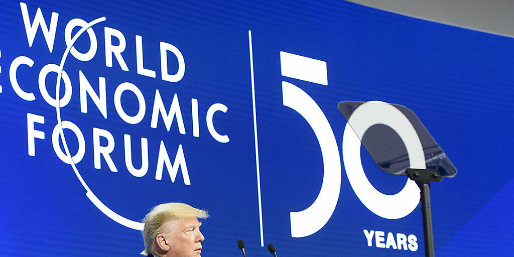 Lobt seine Wirtschaftspolitik: US-Präsident Donald Trump bei seiner Rede am WEF in Davos.