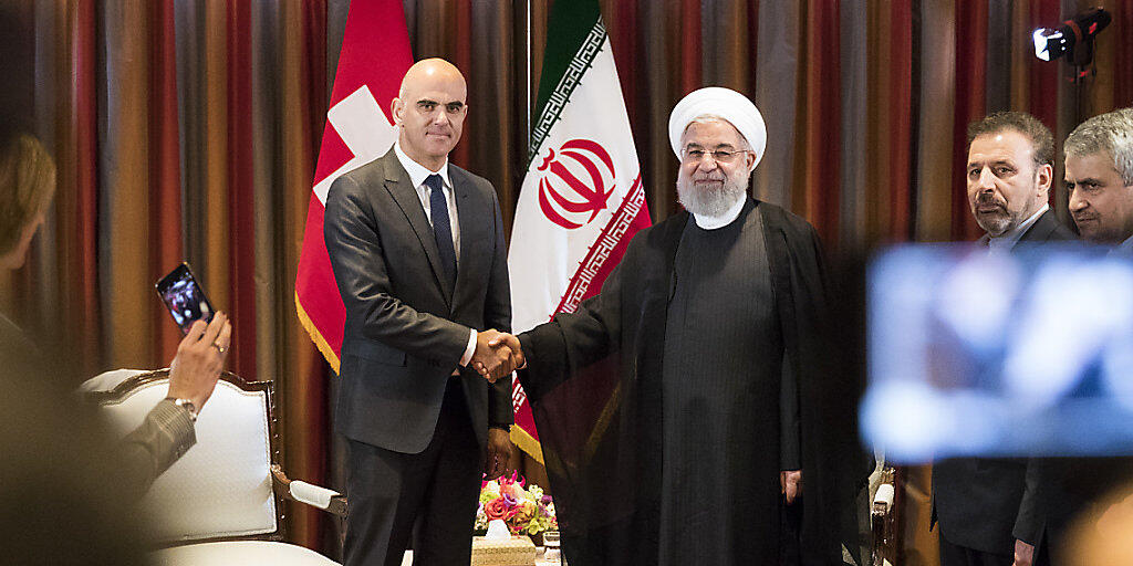 Viel Händeschütteln in New York: Bundespräsident Alain Berset kam am Mittwoch unter anderem mit dem Präsidenten der Islamischen Republik Iran, Hassan Ruhani, zusammen.