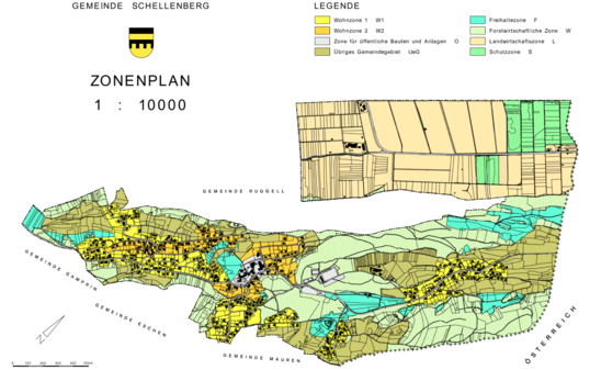 Der aktuelle Zonenplan der Gemeinde Schellenberg