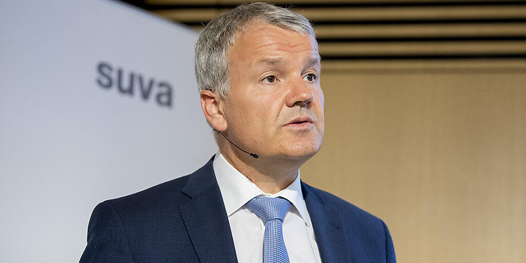 Felix Weber, Vorsitzender der Suva-Geschäftsleitung, an der Bilanzmedienkonferenz in Luzern.